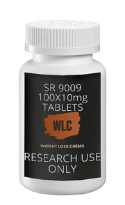 SR9009 10mg Tablets: Bottle of 100 x 10mg SR9009 tablets for research use only.