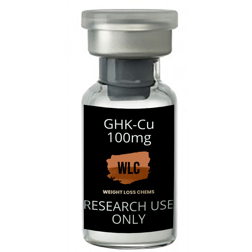 GHK-Cu 100mg vial from Weight Loss Chems.  Research use only.
