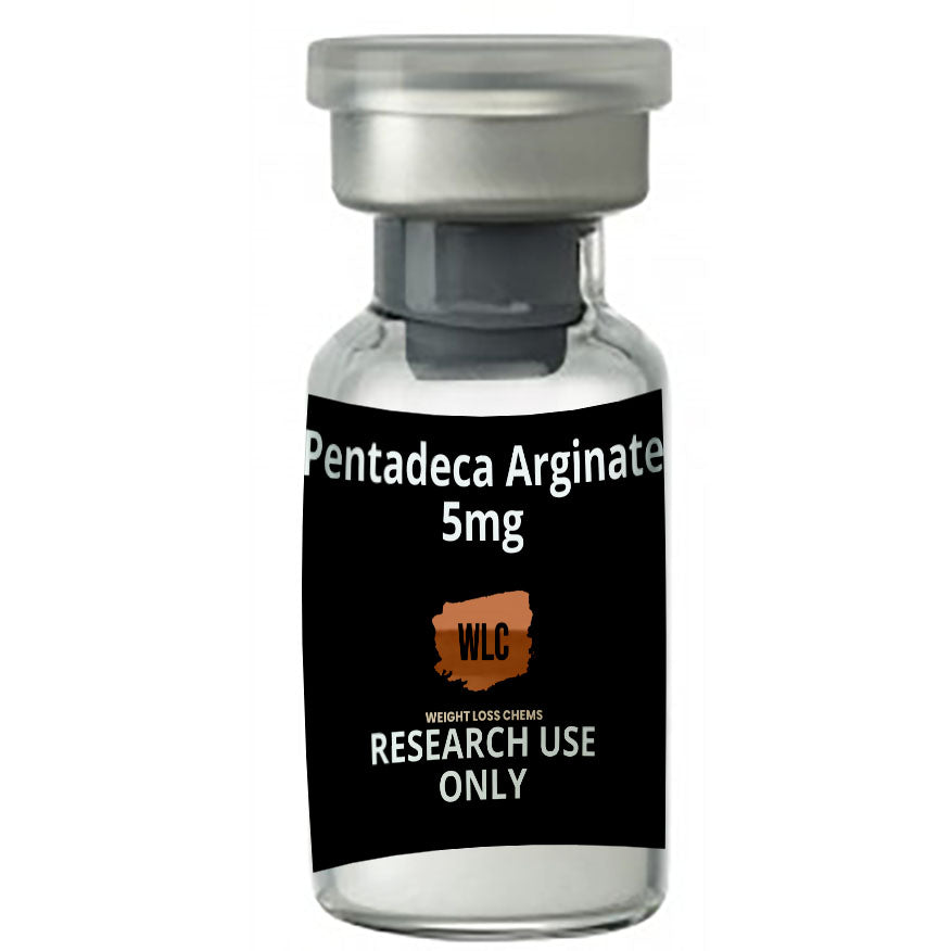 Pentadeca Arginate 5mg vial for research use only.  Weight Loss Chems product.